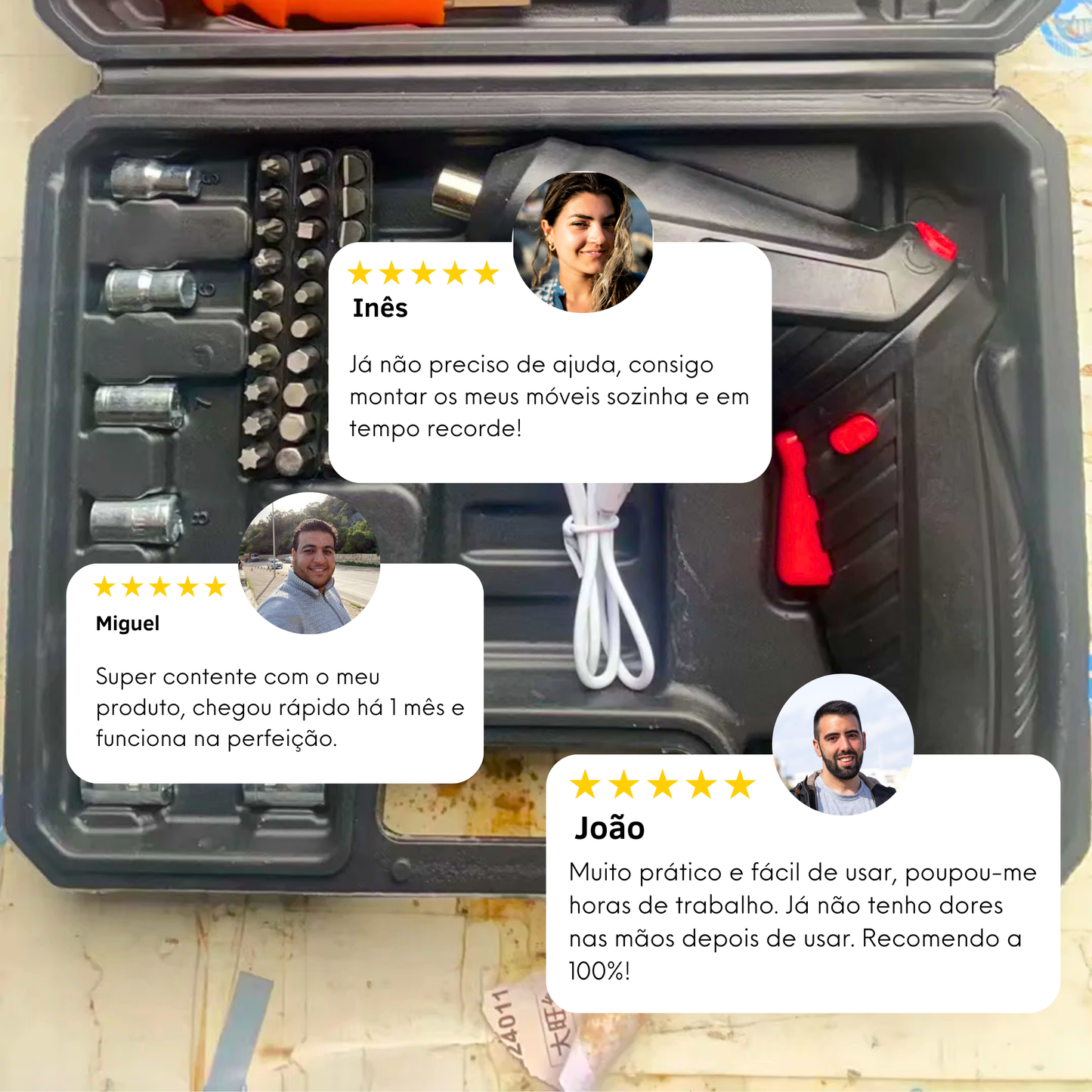 Chave de Fendas Elétrica Recarregável Multifuncional