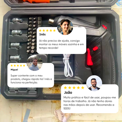 Chave de Fendas Elétrica Recarregável Multifuncional